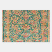 Grüne Goldblütenblüte, persisch-türkischer Stil Geschenkpapier Set (Vorderseite 3)