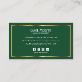 Grüne Golddarlehen der Luxusklasse Agent Notar Pub Visitenkarte (Rückseite)