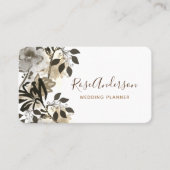 Grüne Golden Botanical Floral Typografie Visitenkarte (Vorderseite)