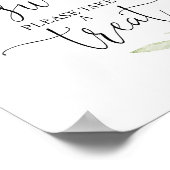 Grüne goldene Babydusche - Zeichen Poster (Ecke)