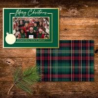 Grüne Goldene Birne Frohe Weihnachten Schrift Foto