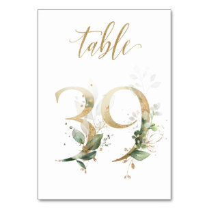 Grüne Goldene Blätter Tisch 39, Tischnummer