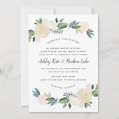 Grüne goldene Blumengrün Heiratsfeier Einladung (Vorderseite)