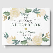 Grüne goldene Blumengrün-Monographie Gästebuch (Vorderseite)