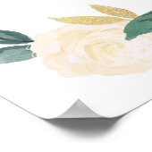 Grüne goldene Blütengrün ohne Stecker Feier Poster (Ecke)