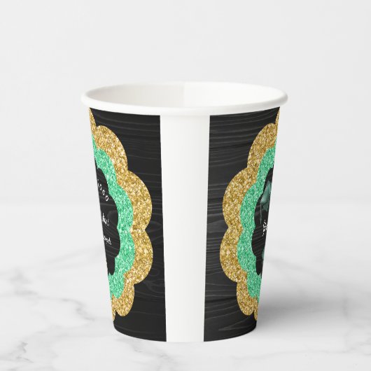 Grüne Goldene Blütenschülerpartei Pappbecher (Links)