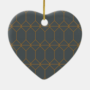 Grüne, goldene, einfache, retro, elegante Illustra Keramik Ornament