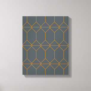 Grüne, goldene, einfache, retro, elegante Illustra Leinwanddruck