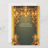 Grüne goldene Indianerelfanten Laternen Hindi Hind Einladung (Rückseite)