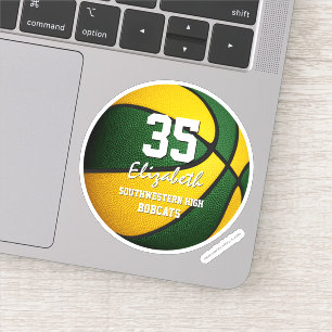 Grüne goldene Mannschaft färbt Jungs Basketball Aufkleber