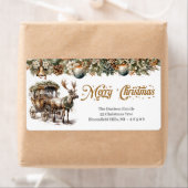 Grüne goldene Rentier und Kutsche in Erdtönen (Insitu)