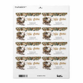 Grüne goldene Rentier und Kutsche in Erdtönen (Vorne)