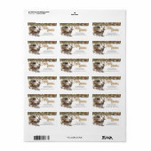 Grüne goldene Rentier und Kutsche in Erdtönen Adressaufkleber (Vorne)