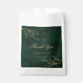 Grüne goldene Smaragdfarbene verzauberte Hochzeit Geschenktütchen (Vorderseite)
