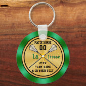 Grüne, goldene und schwarze billige Lacrosse Gesch Schlüsselanhänger (Vorderseite)