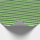 Grüne, goldene und weiße Weihnachtsstreifen Geschenkpapier (Ecke)