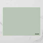 Grüne Goldfolie Papierkran Einladung Postkarte (Rückseite)