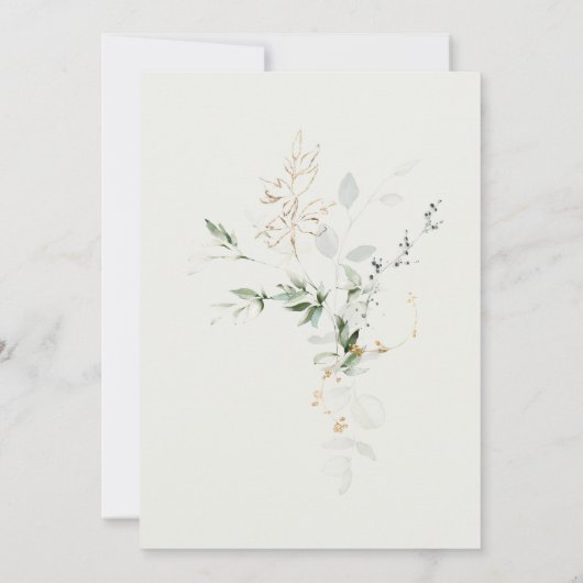 Grüne Goldfolienkreuz erste Kommune Einladung (Rückseite)