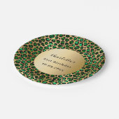 Grüne Goldleoparden Pappteller (Schrägansicht)