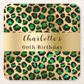 Grüne Goldleoparden Rechteckiger Pappuntersetzer (Vorderseite)