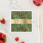 Grüne Goldleoparden Serviette (Beispiel)