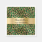 Grüne Goldleoparden Serviette (Vorderseite)