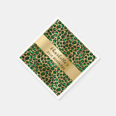 Grüne Goldleoparden Serviette (Ecke)