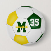 Grüne Goldmädchen Jungs Fußball-Mannschaft Farben Button (Vorderseite)