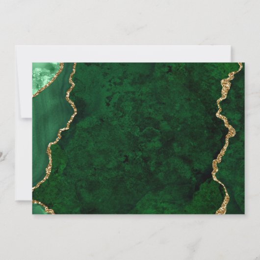 Grüne Goldmarble Agate Geode Erste Kommune Einladung (Rückseite)