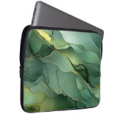 Grüne Goldmarmor Laptopschutzhülle (Vorne Rechts)