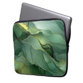Grüne Goldmarmor Laptopschutzhülle (Vorderseite Links)
