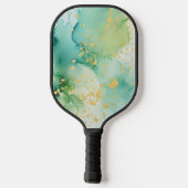 Grüne Goldmarmor Pickleball Schläger (Rückseite)