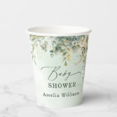 Grüne Goldmedaille der Eukalyptus-Blume Pappbecher (Rückseite)