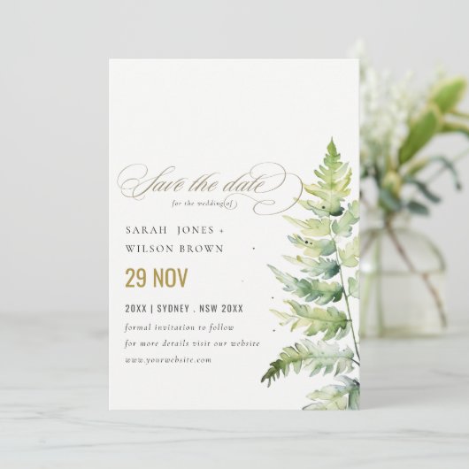 Grüne Goldmedaille Save The Date (Stehend Vorderseite)