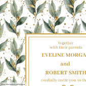 Grüne Goldmeißel Eukalyptus-Hochzeitseinladungen Einladung