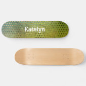 Grüne Goldpunkte abstrakte Wasserfarbe hinzufügen  Skateboard (Horizontal)