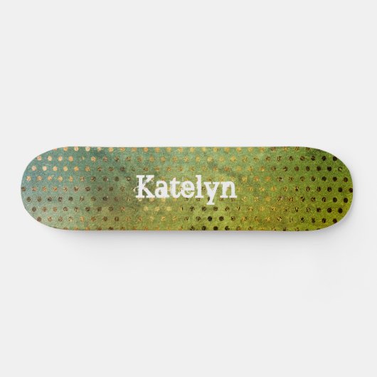 Grüne Goldpunkte abstrakte Wasserfarbe hinzufügen  Skateboard (Horizontal)