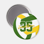 Grüne Goldvolleyball-Mannschaft Farben Geschenke Magnet (Vorderseite/Rückseite)