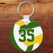 Grüne Goldvolleyball-Mannschaft - Farben Schlüsselanhänger (Vorderseite)