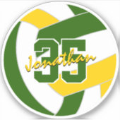 Grüne Goldvolleyball-Mannschaftsfarben Aufkleber (Vorderseite)