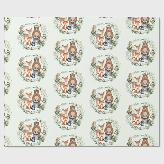 Grüne Goldwald-Kleintiere Geschenkpapier (Flach)