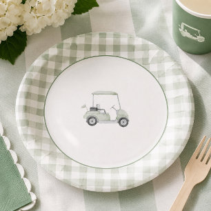 Grüne Golf Babydusche Pappteller