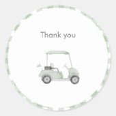 Grüne Golf Babydusche Runder Aufkleber (Vorderseite)