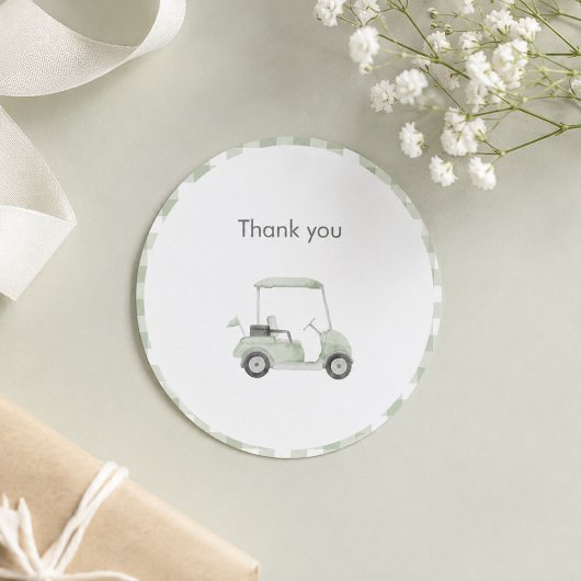Grüne Golf Babydusche Runder Aufkleber