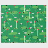 Grüne Golfer Geschenkpapier (Flach)