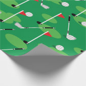 Grüne Golfer Geschenkpapier (Ecke)