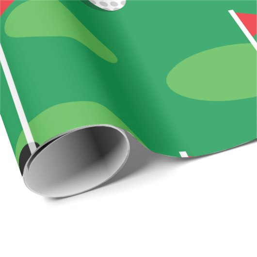 Grüne Golfer Geschenkpapier (Rolleneckpunkt)