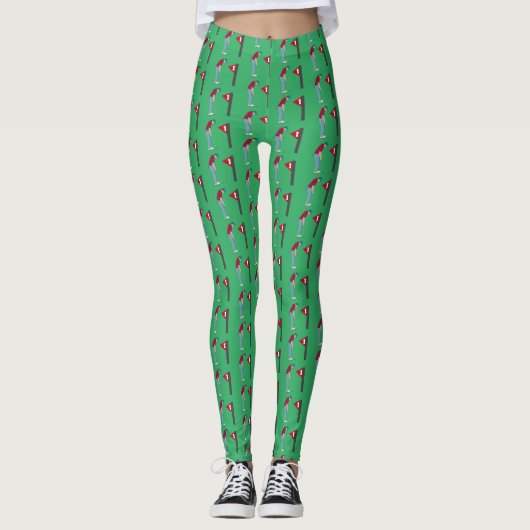 Grüne Golfer setzen Bälle Leggings (Vorderseite)