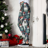 Grüne Gotische Weihnachtsschalen Weihnachtsmannmüt Leggings