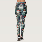 Grüne Gotische Weihnachtsschalen Weihnachtsmannmüt Leggings (Rückseite)